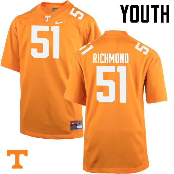 Youth #51 Drew Richmond Tennessee Volunteers College Football Jerseys-Orange